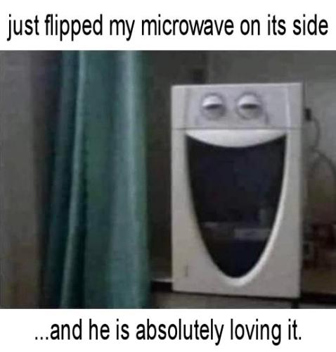 i just flipped my microwave on its side