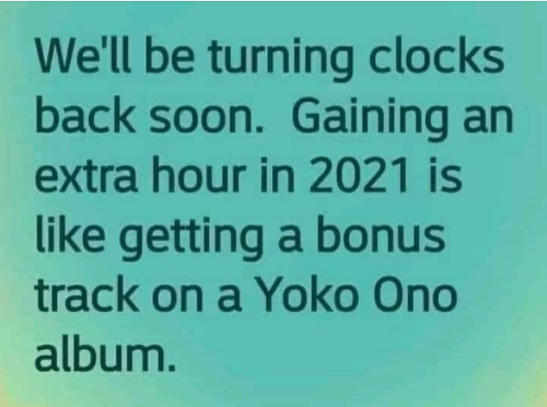 Turning Clocks Back.. Yoko Ono