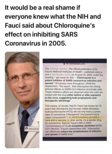 Fauci Approves HCQ in 2005