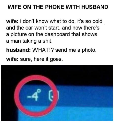 and now theres a picture on the dashboard that shows a man taking a shit