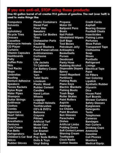 things made from oil