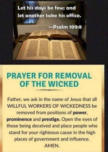 removal of the wicked prayer