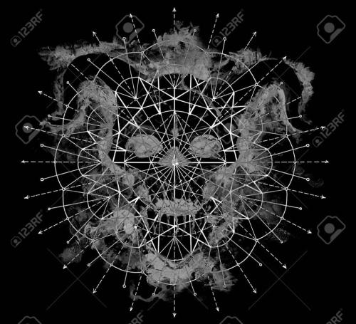 109205593-gray-devil-silhouette-with-geometric-pattern-on-black-death-symbol-black-magic-concept-occult-esoter