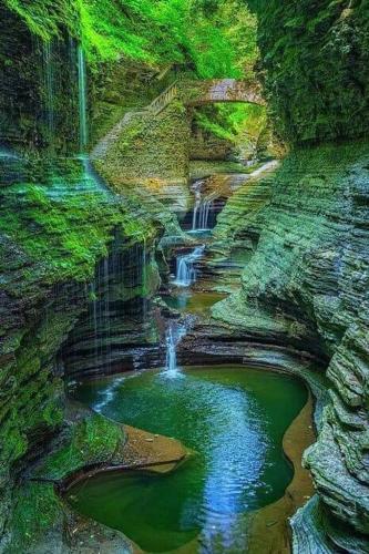Natural Rock and Greenery waterfall