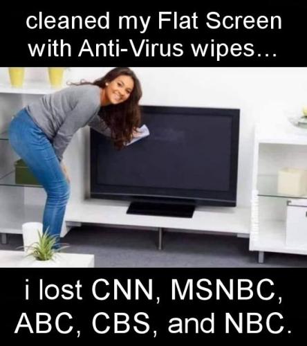 cleaned my flat screen with antivirus wipes