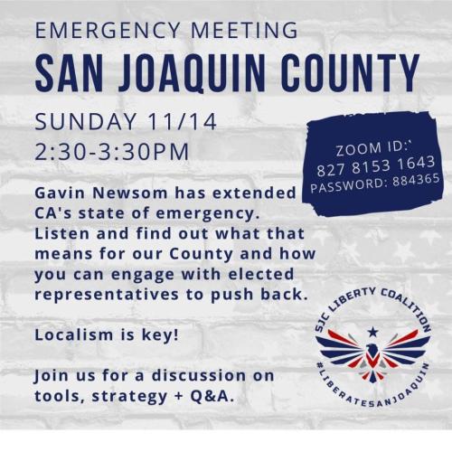 CA -Nov 14 - Zoom Meeting - Reaction to Newson extension of State of Emergency