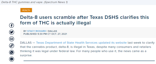 Delta 8 THC illegal now in some states