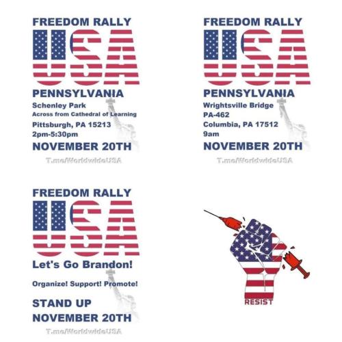 Pennsylvania, Nov 20 - Freedom Rally Locations