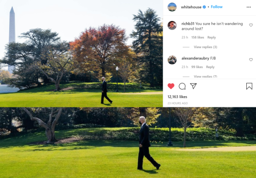 Joe Biden's Feet Disappear On White House Lawn