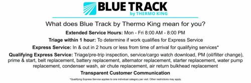 Blue Track by Thermo King hanging sign 36x12 V2