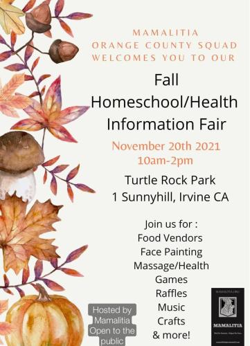 Irvine, CA - Nov 20 - Homeschool & Health Information Fair