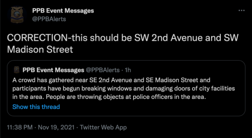 PPB Event Messages on Twitter