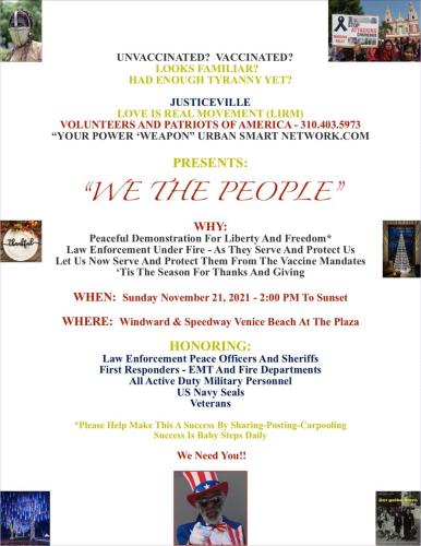 Venice Beach, CA - Nov 21 - We The People Rally