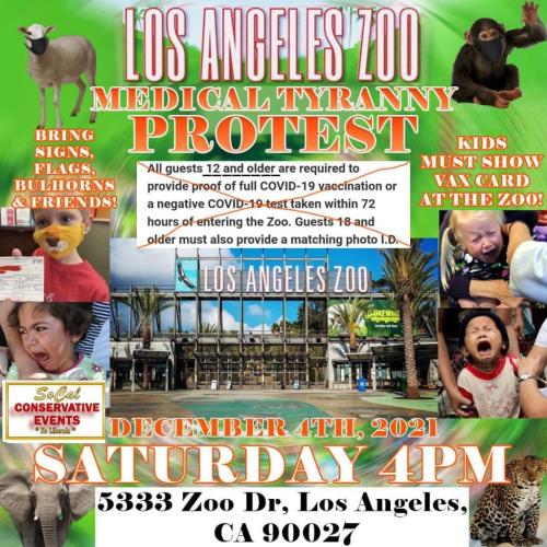 Los Angeles, CA - Dec 4 - Protest outside of LA Zoo