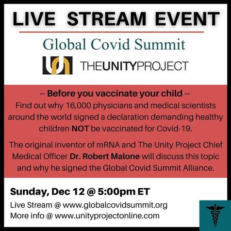 Global Covid Summit - Livestream - Dec 12