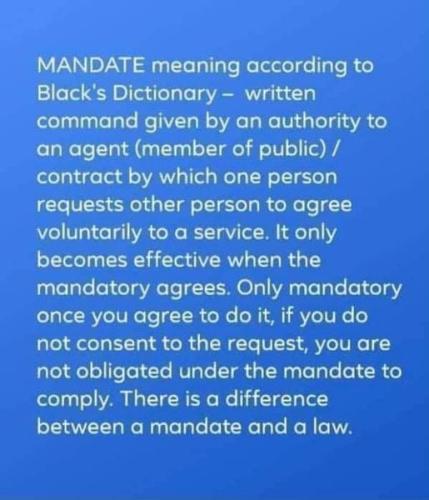 mandate or law