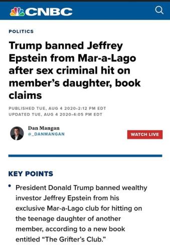 trump banned epstein