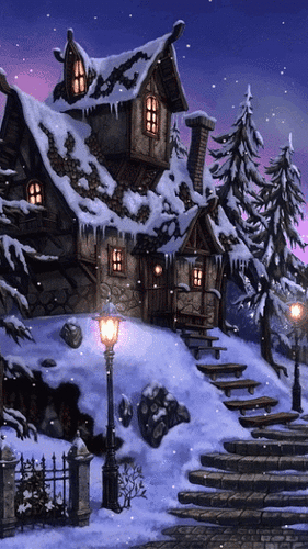 !  Xmas cottage on hill