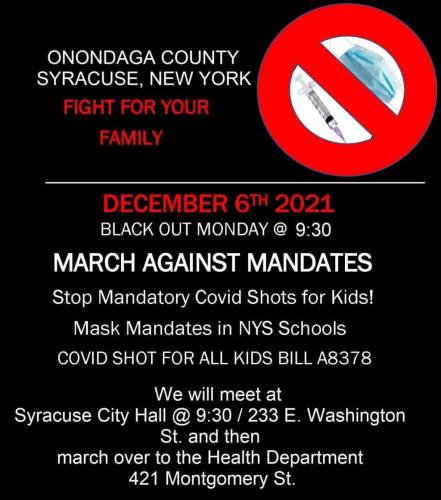 Syracuse, New York - Dec 6 - March Against Mandates