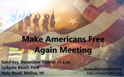 Wailua, Hawaii - Dec 18 - Freedom Rally