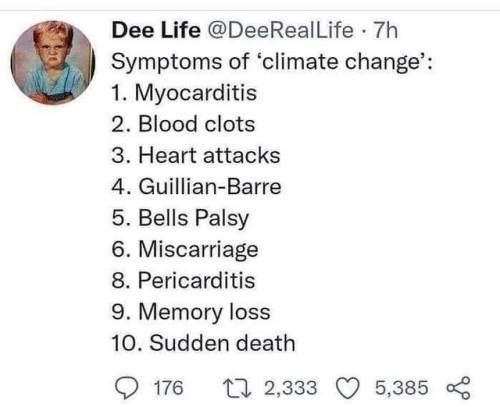 syumptoms of climate change