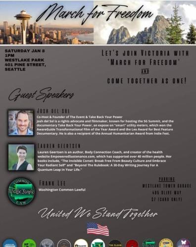 Seattle, Washington - Jan 8, 2022 - March for Freedom