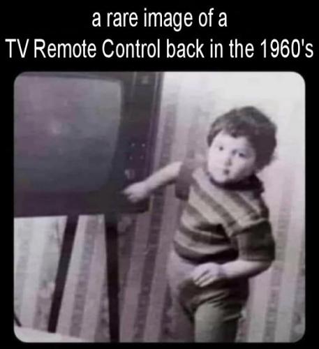 a rare image of a TV Remote Control back in the 1960s