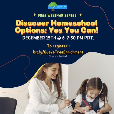 Homeschool Information Webinar - Dec 15