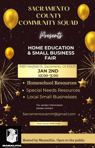 Sacramento, CA - Jan 2, 2022 - Home Education and Small Business Fair