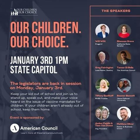 Sacrament, CA - Jan 3 - Rally at Capital