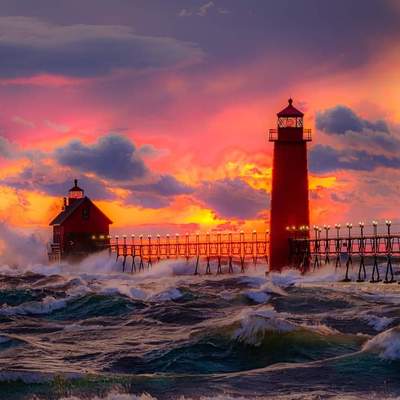 Lighthouse sunset
