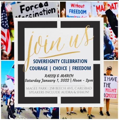 Carlsbad, CA - Jan 1, 2022 - Rally and March