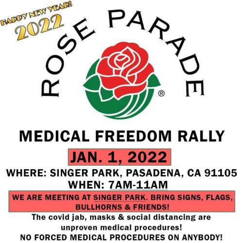 Pasaden, CA - Jan 1, 2022 - Rally at Pasadena Rose Parade