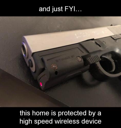 this home is protected by a high speed wireless device