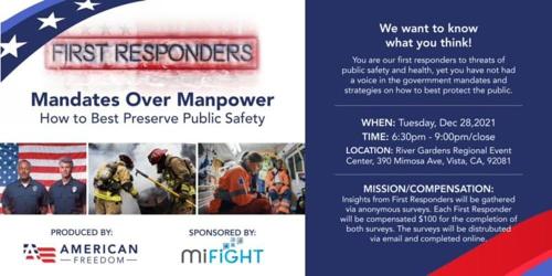 Vista, CA - Dec 28 - First Responders