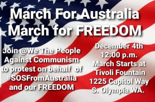Olumpia, Washington - Dec 4 - March for Australia