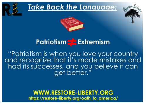 PATRIOTISM IS NOT EXTREMISM