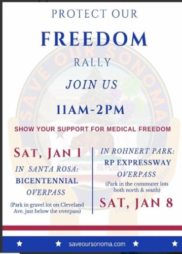 Sonoma, CA  Jan 1 and Jan 8 - Freedom Rally