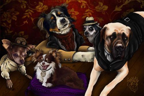 Cute dogs dressed up