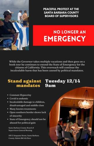 Santa Barbara, CA - Dec 14 - Protest Outside County Board of Supervisor