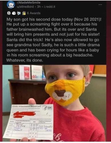 mother destroys son with Santa Claus lie to get him jab shot against fathers wishes and concerns spite hate evil woman mademesmile