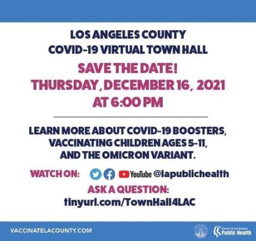 LA County - Dec 16 - Virtual Town Hall to Discuss C-19 Vaccines