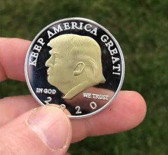 GOLD AND SILVER PLATED PRESIDENT TRUMP 2020 COIN