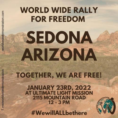 Sedona, Arizona, Jan 23, 2022 - Rally for Freedom