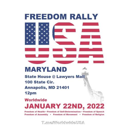 Annapolis, Maryland - Jan 22, 2022 - Freedom Rally