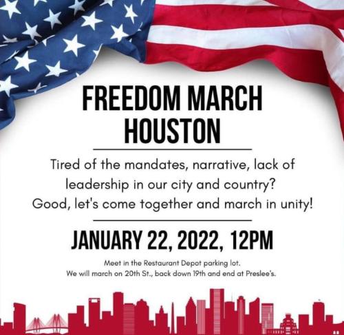 Houston, Texas - Jan 22, 2022 - Freedom March