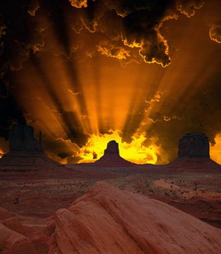 Spectacular desert sunrise