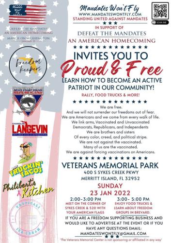 Merritt Island, Florida - Jan 23, 2022 - Proud and Free Rally
