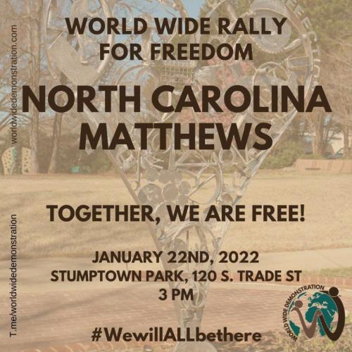 Matthews, North Carolina - Jan 22, 2022 - Freedom Rally