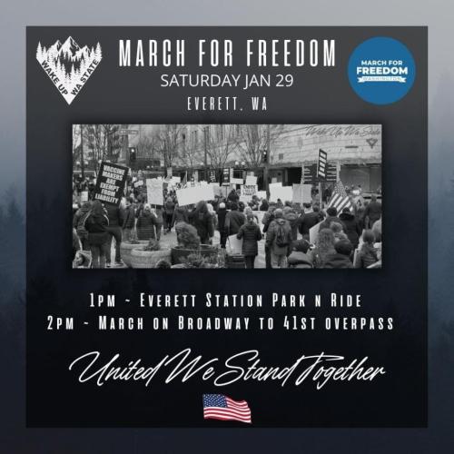 Everett, Washington - Jan 29, 2022 - March for Freedom